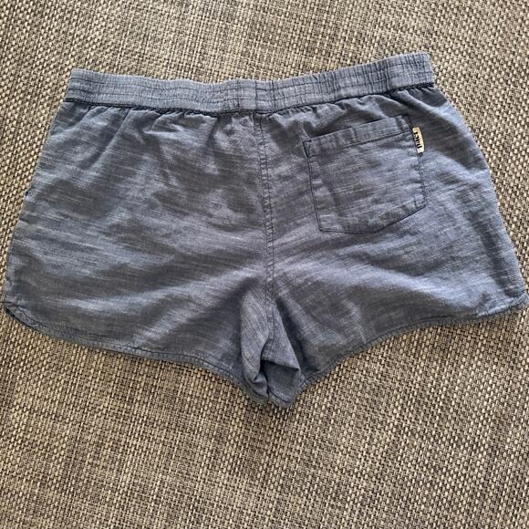 PACT 100% Organic Fair Trade Cotton Chambray Pull On Shorts M Blue - Picture 2 of 6